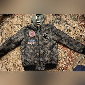 Ecko Unlimited camo bomber jacket with hood